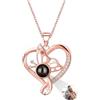Moainut Collana di proiezione personalizzata,collana a forma di cuore farfalla con immagine interna,regalo commemorativo per le donne e l'amante