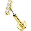 OUFER Body Piercing Labret Piercing Jewellry 14K Gold Helix Earring 16G Lip Stud Threadless Labret Piercing Push In Conch Tragus Earrings