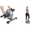 Sunny Health & Fitness Advanced Twist Stepper Machine w/Resistance Bands, Portable Mini + Magnetic Under Desk Mini Exercise Cycle Bike, Dual Function Pedal Exerciser