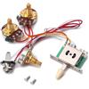 Hemobllo Kit Cablaggio Precablato per Chitarra Elettrica 5 Vie Interruttore a Bilanciere Potenziometri Volume e Tono 250K Jack 1T1V Accessori per Riparazione e Sostituzione