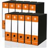 LogicaShop DOX Faldoni Portadocumenti Ufficio con Custodia, Raccoglitore ad Anelli A4, Dorso 8, Formato Commerciale, 32 cm Altezza, Classificatori Dossier Archivio Fatture e Documenti, 10 Pz (Arancio)