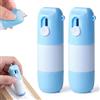 zoocco 2-in-1 Thermal Paper Eraser Pen with Mini Box Cutter - Quick Privacy Wipe for Receipts, Labels, Bills & Mail, Thermal Ink Remover (Blue-2ps)