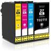 Epson Cartuccia 27XL Compatibile per Epson WF-3620 WF-3640 WF-7110 WF-7210 Nero ML22,4 Colori ML15, T2712 Ciano ML15