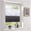 Sekey Tenda plissettata Day+Night doppia tenda oscurante senza fori, protezione dalla luce 100 x 120 cm, stampa + grigio scuro