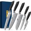 HOSHANHO Set di Coltelli da 5 Pezzi, Set di Coltelli da Cucina professionali in Acciaio in Polvere, Set di Coltelli da Chef Giapponesi Ultra Affilati con Manici Ergonomici in Legno di Pakka