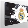 fan decor Licensed Décor Testiera per letto singolo del Real Madrid, regolabile, 100 cm (larghezza) x 75 cm (altezza), stemma completo su sfondo nero e grigio