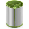 BRA Prior | Bote Girevole per Utensili di Cucina Adatto al contatto con glgli alimenti, Acciaio inossidabile 18/10 e Silicone, Verde, 14.5 x 15 x 18 cm