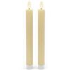 Relaxdays Candele LED Senza Fiamma, Fiamma tremolante, Cera Vera, scanalature, Beige, Set da 2 pz, 25x2 cm