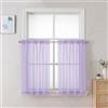 Chyhomenyc Tende velate lilla lunghe 76,2 cm, 2 pannelli, con tasca per bastone, in voile, con tasca per bastone, per bagno, soggiorno, casa colonica, piccole finestre, 106 x 76 cm