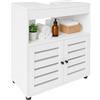 Relaxdays Mobile sottolavabo Relaxdays, HxLxP: 63 x 60 x 30 cm, 2 Scomparti, MDF, Mobile Bagno, Bianco
