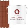 Q-COVER Vernice per coperture in metallo, 5 l, Marrone rame RAL 8004, resistente alle intemperie, ai raggi UV e alla ruggine, semi-opaca