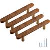 Evionlin 10 maniglie in legno di noce, 9,6 cm, per armadietti, armadi, cassetti