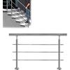 JOIEYOU - Corrimano in acciaio inox per interni ed esterni, ringhiera per scale e balconi, giardino (80 cm, 3 barre trasversali)