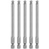 QUARKZMAN 5Pz Punte Cacciavite Esagonale con Estremità Sferica 5mm (H5.0) 1/4 Gambo Esagonale 100mm (4) Lungo Punta Inserti per Avvitatore Magnetiche Testa Sferica Acciaio S2 Grado Metrica