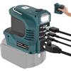 YNDZ Inverter da 220 W per batteria Makita da 18 V, DC 18 V a AC 220 V, convertitore di tensione con USB QC3.0 tipo C PD connettore 12 V 5 A CC, uscita LED luce di emergenza