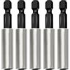 Puasok 5 Pezzi Porta Inserti Magnetico 1/4 (60 mm), Prolunga per Inserti Avvitatore in Acciaio Inossidabile, Cambio Rapido per Trapano, Avvitatore e Cacciavite
