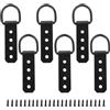 ZAAWUUT 6 ganci per appendere quadri, ganci in metallo, resistenti, con anello a D per appendere cornici per foto (nero, 8,9 cm)