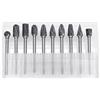 Buwei Nuovo 10Pc 18 6mm Carburo di Tungsteno Cutter Rotary Burr Set CNC Incisione Bit Strumento Smerigliatrice Angolo Accessori Foro Metallo Pialla Rotante Lama Curva Potenza Legno Turbo Intaglio