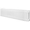 Monster Shop Radiatore Tradizionale a 4 Colonne 300 x 1370 mm Riscaldamento Centrale Orizzontale Bianco Opaco in Acciaio al Carbonio con Staffe Kit di Fissaggio e Spazzola Pulizia