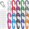 FIUTEKO Set 20 Moschettoni Piccoli in Alluminio,con 20 Anelli Portachiavi - Moschettone Colorato Leggero 5cm, Mini Moschettoni per Chiavi, Zaino, Campeggio, Escursionismo, Pesca 10 colori