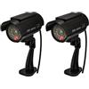 Madlife Garage 2 pezzi per fotocamera a energia solare, fotocamera per esterni, kamara di sicurezza, per esterni, con LED lampeggiante, nero, per interni ed esterni