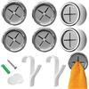 Norhogo 6Pcs Premium Rotondo Gancio Autoadesivo Asciugamani Gancio Portasciugamani Senza Foratura Gancio, Doppio uso, può essere nastrato e perforato