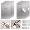 Flintronic Piastra di Riparazione, 8pz Brackets Plates+48 Viti | Cerniere Acciaio inossidabile, 4.7x9cm Repair Brackets Plates con Kit Staffa Foro, Montaggio per Cucina, Armadio, Mensole