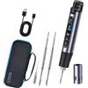 cimsfcor Set di Saldatore HS-03 Senza Fili, Set di Saldatore Ricaricabile a 5 Velocità con Temperatura Controllata, Pre-Impostato 7S, 250℃-450℃, Batteria da 2600mAh con 3 Punte di Saldatura per Riparazioni di