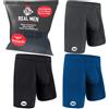 RM Real Men Real Men 6in Nylon Boxer Briefs D Pouch Med 3pk Blk/Blu/Gry Mens Bulge Enhancing Underwear Mens Bulge Underwear Enhancing Boxer Briefs for Men Pack Ball Pouch