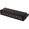 LogiLink Pannello patch da tavolo LogiLink Cat. 6A, 12 porte, nero