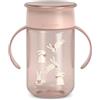 Suavinex, Bicchiere evolutivo per bambini+12 mesi, Tazza evolutiva 360 con sistema anti-goccia, Magic Cup con manici e coperchio, lavabile in lavastoviglie, adatta al microonde, Tazza 340 ml, Rosa