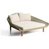 La Forma Lettino doppio Olbia in rattan sintetico e legno massiccio 100% teak FSC