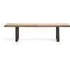 La Forma Panca Uxue in legno massiccio di acacia e gambe in acciaio nero 180 x 45 cm