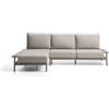 La Forma Divano Vathi a 3 posti in alluminio con chaise longue sinistra tortora 250 x 159 cm