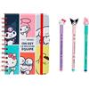 Mr. Wonderful Set Agenda Hello Kitty 2026 2027 settimanale + 3 penne cancellabili - Pianificatore compatto con adesivi, siamo la squadra migliore