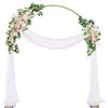 ARBGO Arco per matrimonio, 2,3 m, arco rotondo dorato con piede, supporto per matrimonio, anello in metallo, ideale per feste, cerimonie, eventi, decorazione