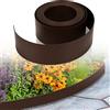 Joparri Bordo per prato in plastica marrone, lunghezza 25 m, altezza 10 cm, bordo per aiuole, bordo prato, pietra per pavimentazione, sentieri da giardino