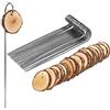 Ideen mit Herz 25 tappi per piante in metallo (20 cm di altezza, diametro 2 mm) | 25 dischi di legno (diametro 4 cm fino a 5 cm, 6 mm di spessore), per scrivere piante, erbe e fiori, 50 pezzi