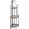 Mosaik-Meister Piccola scaffalatura angolare a 115cm piedistallo per piante da interno porta piante stand per piante da esterno scaffale piante balcone metallo nero portavaso scaffale per erbe supporto per fiori