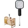 Generico Racket a mosca Elettrica, Svacchi a mosca elettrica - Fly Swatter Electric Zapper,Trappola a maglie di sicurezza a 5 strati con luce a LED attrattiva, catcher lampada per il campeggio del patio nel co