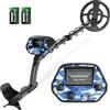 HIUYRFS Metal detector per adulti e bambini, bobina impermeabile IP68, rilevatore d'oro regolabile in altezza 94-122 cm, profondità 18 cm, design leggero per oro, monete, ricerca in spiaggia