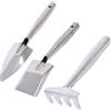 BEAHING Piccoli strumenti da giardino, 3 pezzi/strumenti di giardinaggio set kit di attrezzi da giardinaggio in acciaio inossidabile portatile comprendono rastrello per vasche per pala per fiori di coltivazi