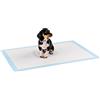 lionto Tappetini per cuccioli e cani, pads di allenamento a 6 strati con strisce adesive, 100 pezzi 60x90 cm, impermeabili grazie all'alta capacità di assorbimento per animali incontinenti, blu/bianco