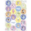 dekora - Decorazioni per Torta di Compleanno Bluey, 20 Mini Dischi in Carta Alimentare Commestibile Ø 3,4 cm, Design Bingo e Bluey per Cupcake, Senza Glutine, Senza Lattosio, Adatto ai Vegetariani