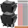 HAAMNING7 Interruttore a bilanciere 6 pin 3 posizioni ON/OFF/ON interruttore a levetta polarità pulsante inversione controllo motore 16A 250VAC DPDT per auto, 2 pezzi