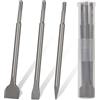 TEWORDA SDS-Plus - Set di scalpelli per trapani a percussione rotativa, set di 3 punte per trapano per calcestruzzo, scalpelli a punta piatta, custodia, punte SDS Plus in acciaio 40CR per muratura, cemento,