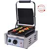 D.L. SERVICE Piastra elettrica grill in ghisa con piano e coperchio rigato da cm 31 x 36.5 x 53 h