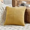 FDTERN Federe Cuscini Giallo Zenzero 40x40 per Divano in Velluto a Coste Moderno Morbido Motivo a Croce Decorativa Copricuscini con Cerniera Invisibile per Divano Camera da Letto