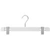 Mainetti Appendini per Gonne, Pantaloni Uomo Donna, Grucce in Plastica Salvaspazio, con Clip Antiscivolo in Metallo, Effetto Venature Legno, Made in Italy, Set 10 Pezzi, Bianco, Gancio Zincato, 38cm