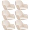 WJHDWYD Copripoltrona Velluto Coprisedie con Braccioli Elasticizzato Universale 1/2/4/6 Pezzi Copertura Sedie Poltroncina Fodera per Sedia Ufficio Sala(Beige Beige,6 pezzi)